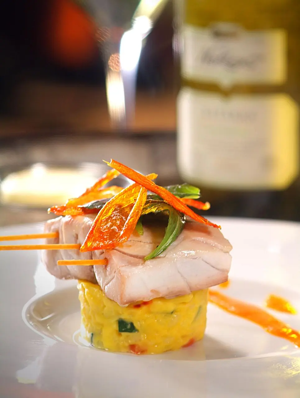 Contemporary seafood presentation showcasing fresh harvest textures